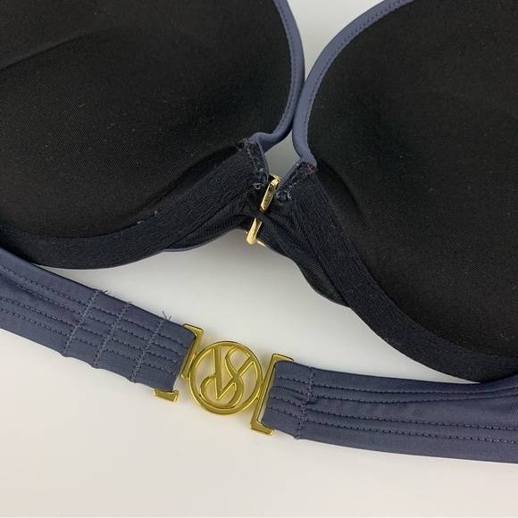 Victorias Secret Bombshell Padded Push Up Bikini Top Slate Grey 2 Cups 36B - Picture 10 of 12